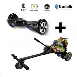 Hoverkart And 6.5″ Bluetooth Hoverboard Hip Hop Go Racer Bundle